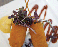 Corn dog with duck confit by Brian Morin of Toronto's Beerbistro