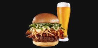 Burger and beer from The WORKS' redesigned menu