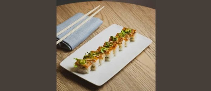 plant-based sushi roll from MILA