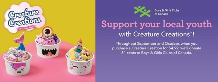 Baskin-Robbins invites Canadians to support Boys and Girls Club of Canada with new fundraiser featuring "Creature Creations"