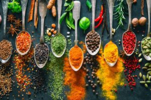herbs-and-spices-for-cooking-on-dark-background-picture-id941858854