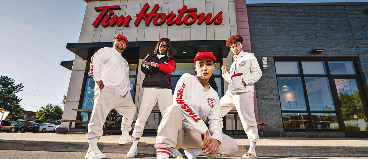 Tim Hortons National Coffee Day Workers posing outside of restaurant