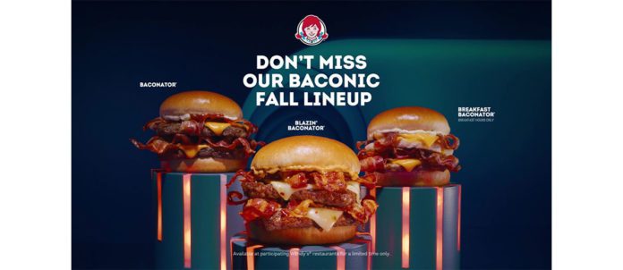 Wendy’s Restaurant Canada showcasing the new Baconic Fall Lineup: Baconator, Blazin' Baconator, Breakfast Baconator