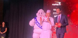 Michelin Man with a chef Masaki Saito
