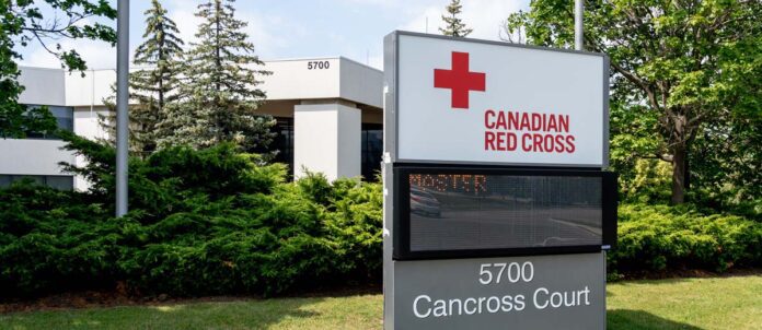 Canadian Red Cross sign in front of building