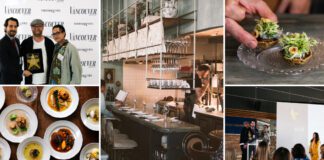 St. Lawrence Restaurant collection of foods and photo of winners at Vancouver Magazine's 2022 restaurant awards