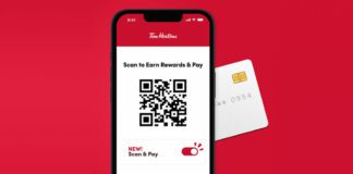 Tim Hortons scan and pay feature in app