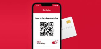 Tim Hortons scan and pay feature in app