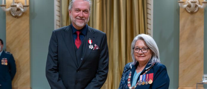 Chef Michael Smith being awarded honours from Governor General of Canada Mary Simon