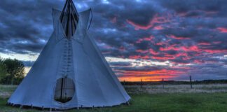 Indigenous tipee in Alberta