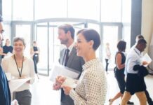 Group of business people chatting