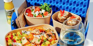 Porter Airlines assortment of different meals