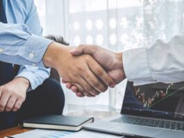 Two businessman Shaking Hands After Conversation