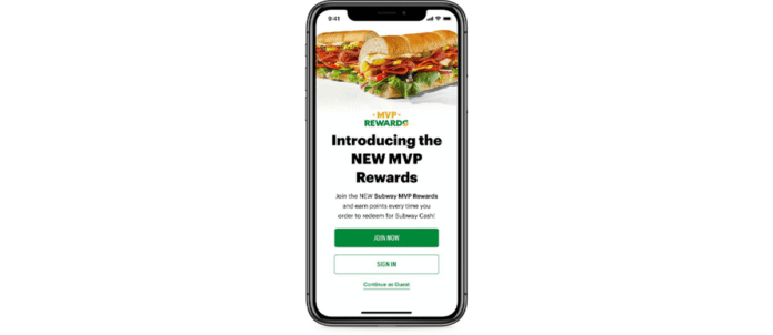 Subway New MVP Rewards on Cell Phone