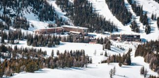 Aerial view of Banff Sunshine Village Ski Resort