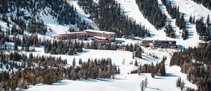 Aerial view of Banff Sunshine Village Ski Resort