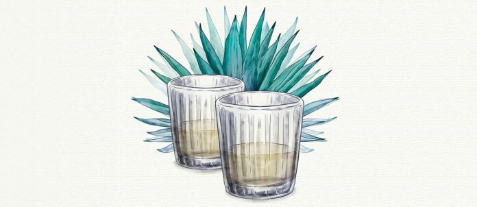 Illustration of two glasses with cocktail drinks