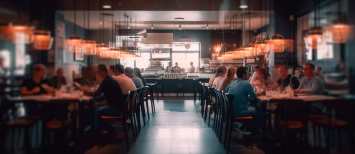 Customers Dining at Restaurant and Bar