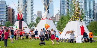 Indigenous culture at Canada Day celebrations in the city of Calgary.