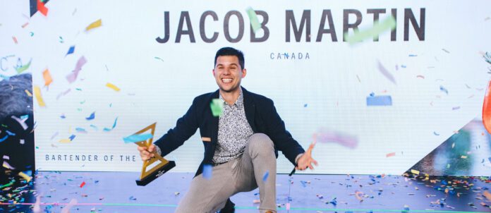 World Class Bartender 2023 winner Jacob Martin on stage