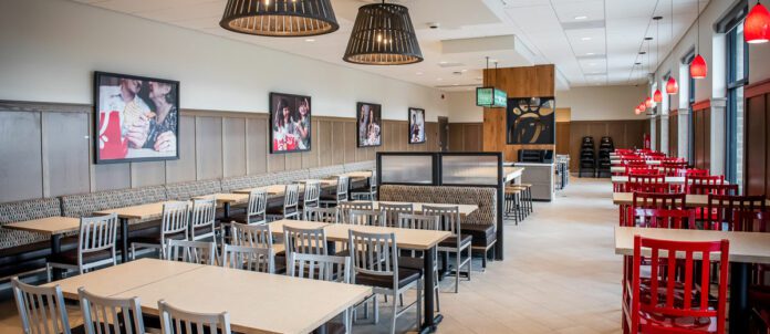 Interior of Chick-fil-A Restaurant in North Oshawa, Ontario