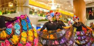 Dancers at Fairmont Pacific Rim Celebrating Día de Muertos