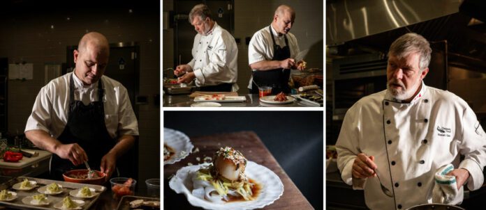 Photo collage of Chefs Robert Clark C.M. and Julian Bond