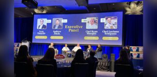 Lactalis executive panel speakers on stage