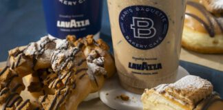 Paris Baguette Ice Coffee with Pastries on side