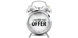 "Limted Time Offer" text inside of analog clock