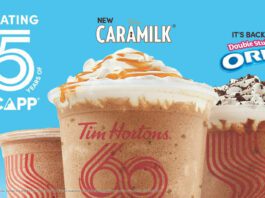 Tim Hortons 25th Anniversary Announcement for Oreo Double Stuf Iced Capp and new Caramilk Iced Capp