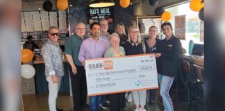 Gio Folino, Franchise Development; Mayor Joe Preston; Piyush Sood, franchise owner; Councillor Gary Clarke; Councillor Rose Gibson; Tina Sinfarosa, director; Mary Lou Crowley, president and CEO, STEGH Foundation; Lauren MacKichan, Annual Giving & Community Engagement; Manpreet Kaur, franchise owner