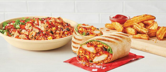 Tim Hortons wrap and power bowl on a table