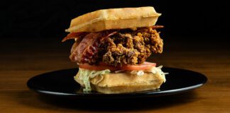 Crispy Chicken Waffle Club from Mighty Bird