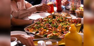 McCain's New Medleys Flavours being eaten at dinner table by family