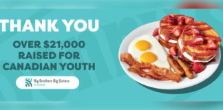 Dennys Fundraiser money raised over 21,000 for Canadian Youth