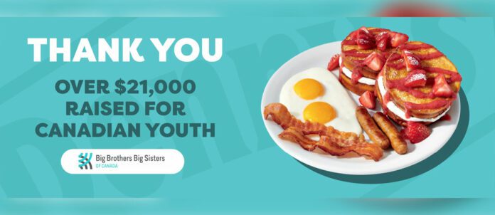 Dennys Fundraiser money raised over 21,000 for Canadian Youth