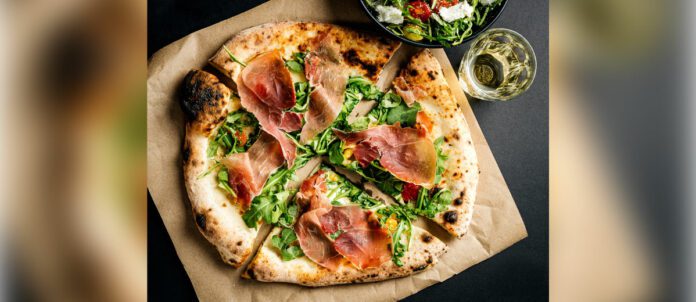 Neapolitan Pizza on a top of cutting board
