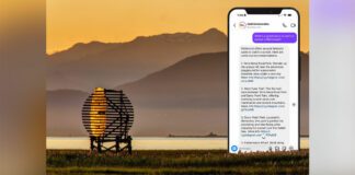 iPhone with messages from Tourism Richmond's AI travel assistant AskLuLu