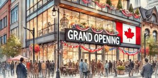 Canadian restaurant Grand Opening Illustration