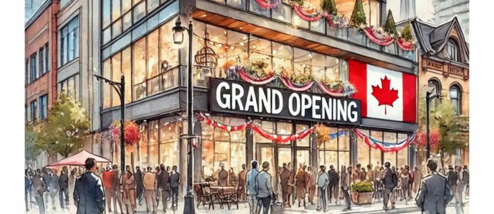 Canadian restaurant Grand Opening Illustration