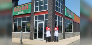 Zia, franchisee (left) and Shahab, store manager of Pizza Nova’s Belleville, Ont. location