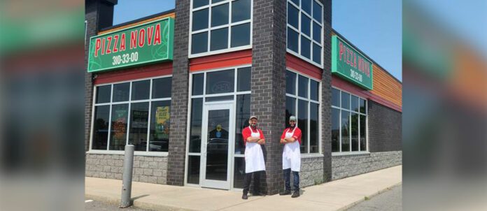 Zia, franchisee (left) and Shahab, store manager of Pizza Nova’s Belleville, Ont. location