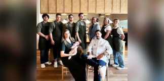 Pine Restaurant staff celebrating earning Michelin Star