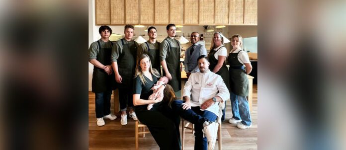 Pine Restaurant staff celebrating earning Michelin Star