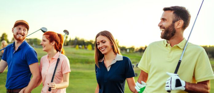 Shot of people on a golf course