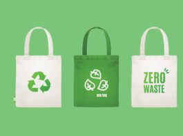 Zero Waste recycled material grocery bags
