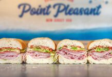 Jersey Mike’s Sub-Sandwiches sliced up on counter at restaurant