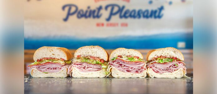 Jersey Mike’s Sub-Sandwiches sliced up on counter at restaurant