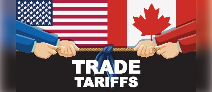 Illustration of trade tensions between USA and Canada